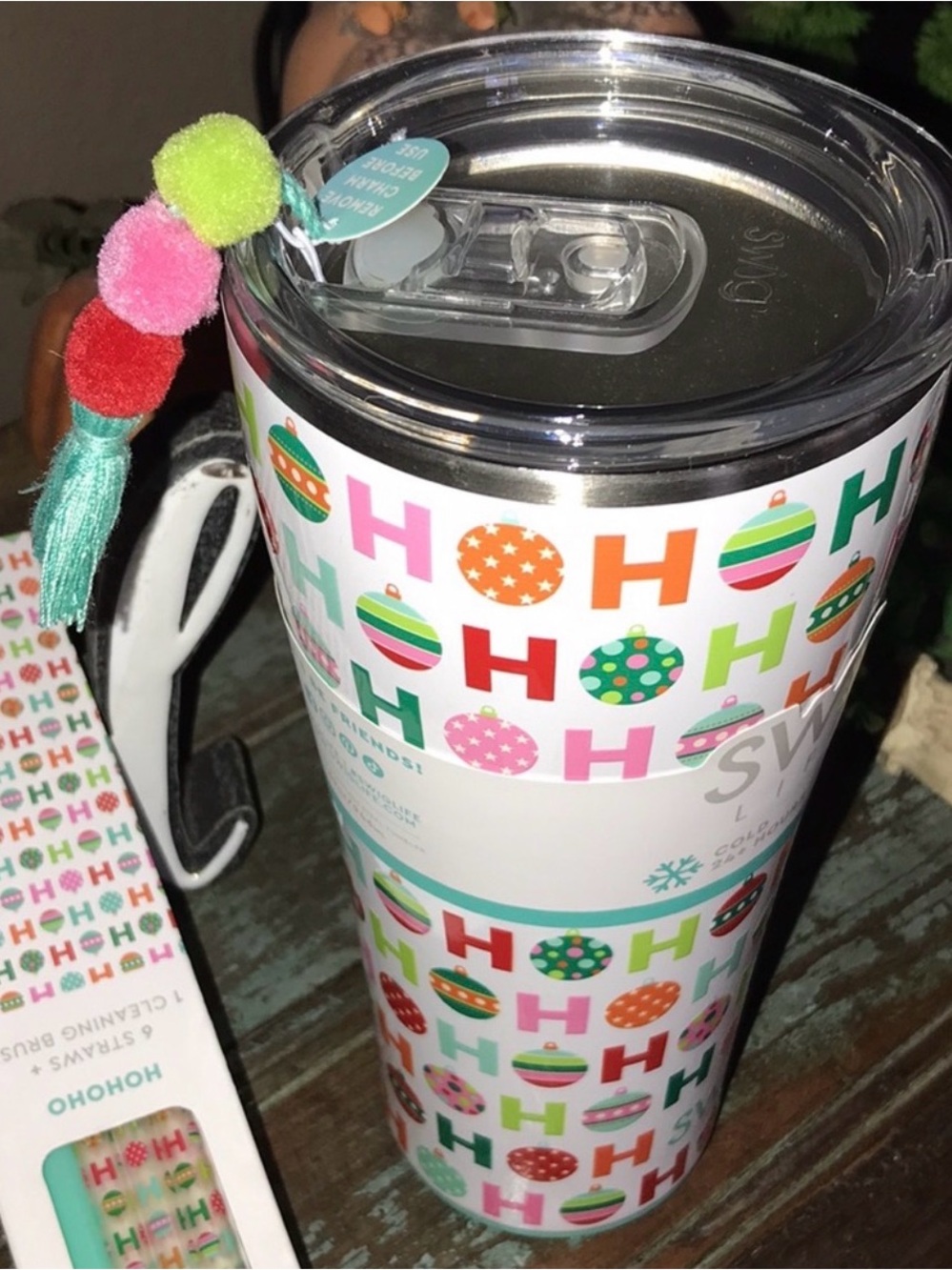 SWIG HOHOHO Reusable Straw Set and Tumbler - Mint & Multicolor - Picture 4 of 5